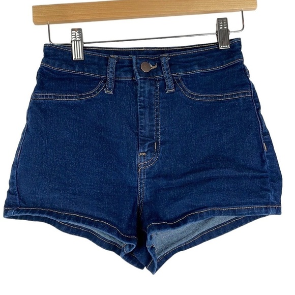 Wild Fable High Rise Short Jean Denim Shorts SZ 4/27R Dark Denim Stretch - Picture 1 of 6